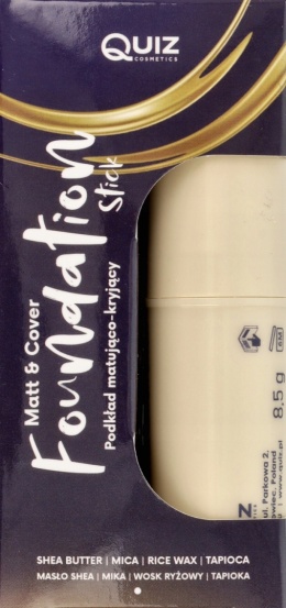 QUIZ Cosmetics - Podkład Matujący w Sztyfcie 03 DARK BEIGE
