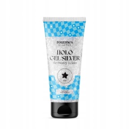 ROUTINES HOLO GEL SILVER - Żel do twarzy i Ciała Drobinkami 100 ml