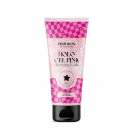 ROUTINES HOLO GEL PINK - Żel do twarzy i Ciała Drobinkami 100 ml