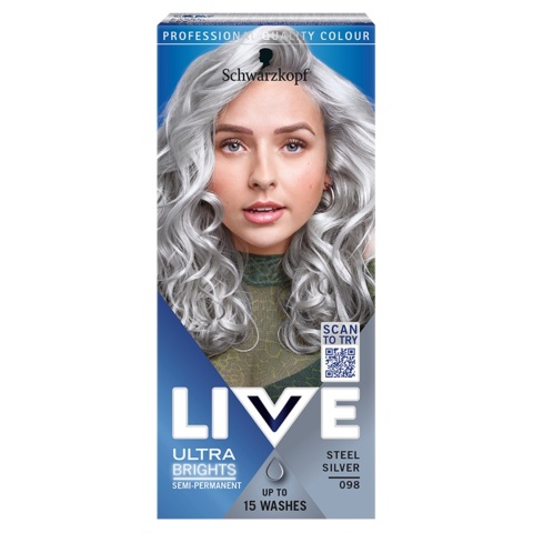 SCHWARZKOPF Live - SEMI PERMAMENT Farba do Włosów 098 STEEL SILVER