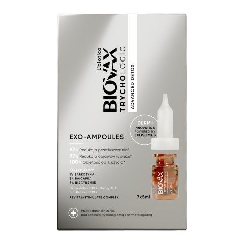 L'BIOTICA Biovax Trychologic Exo-Ampoules - Kuracja do Włosów 7x5ml